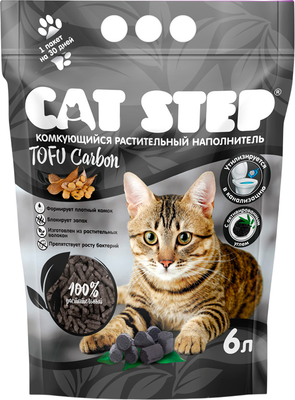 Наполнитель для туалета Cat Step Tofu Carbon / 20333034 (6л/2.7кг) - 