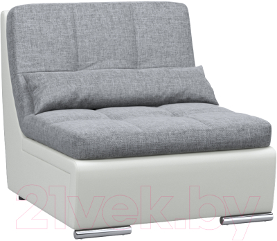 Кресло-кровать Woodcraft Монреаль вариант 4 на пуме (серая рогожка/белый кожзам)