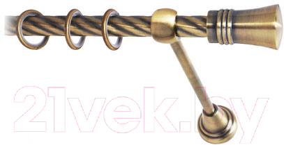 Карниз для штор Lm Decor Гиро 071 1р витой (антик, 2.4м)