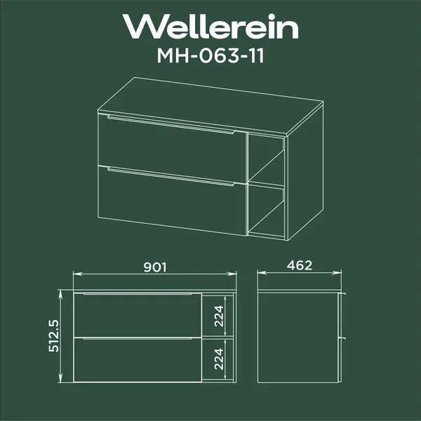 Купить Тумба с умывальником Wellerein AMAL 06311 + Lauter 21441A  