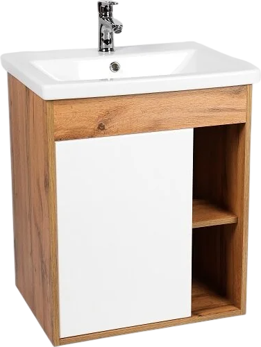 Тумба с умывальником Viant Бостон Como 60 / VBOS60CO-T1STP + Marblan Alba60