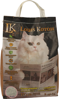 Наполнитель для туалета Louis Котон Бэби комкующийся Растительные волокна зерновых культур (6л/3кг) - 