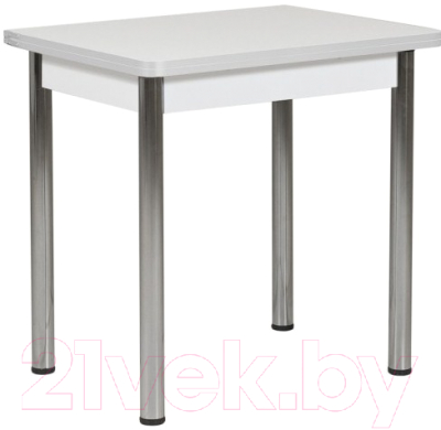 Обеденный стол FORT Ломберный 600 60-120x60x75 (белый/хром)