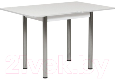 Обеденный стол FORT Ломберный 600 60-120x60x75 (белый/хром)