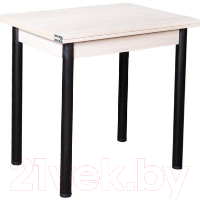 Обеденный стол FORT Ломберный 60-120x80x75 (шимо светлый/черный)