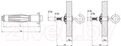 Анкерный болт ЕКТ 6x37 для пустотелых конструкций / C71010 (50шт)