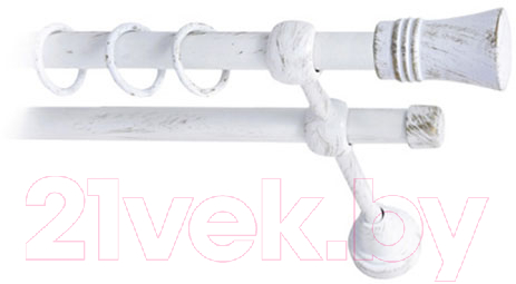 Карниз для штор Lm Decor Гиро 071 2р гладкий (белое золото, 3м)