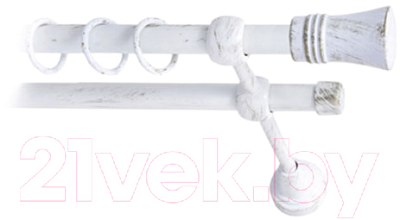 Карниз для штор Lm Decor Гиро 071 2р гладкий (белое золото, 3.6м)