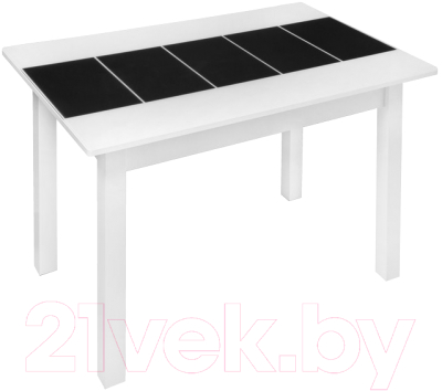 Обеденный стол FORT Техно 110x70x75 (белый/черное стекло)