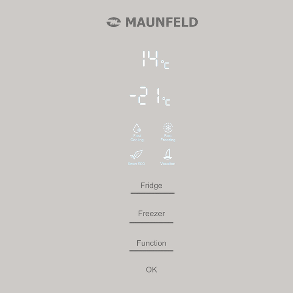 Холодильник с морозильником Maunfeld MFF200NFBG Matt Inverter