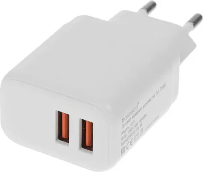 Адаптер питания сетевой BoraSCO 2xUSB-A 15Вт 3A / 52582