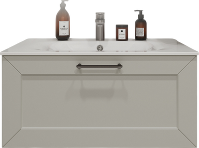 Тумба с умывальником MEBELVANN Виктория 80x38x45 с 1 ящиком / VIC10801900301O (белый) - 