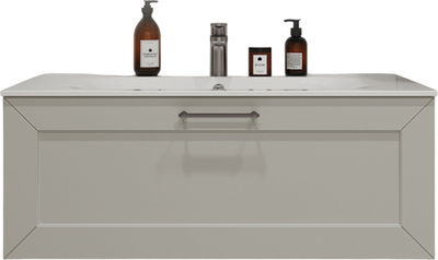Тумба с умывальником MEBELVANN Виктория 100x38x45 с 1 ящиком / VIC101001900301O (белый) - 