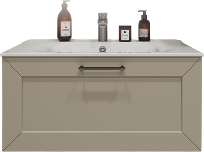 Тумба с умывальником MEBELVANN Виктория 80x38x45 с 1 ящиком / VIC10801900101O (айвори) - 