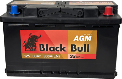 Автомобильный аккумулятор BLACK BULL AGM R+ 800A / VRL4 80