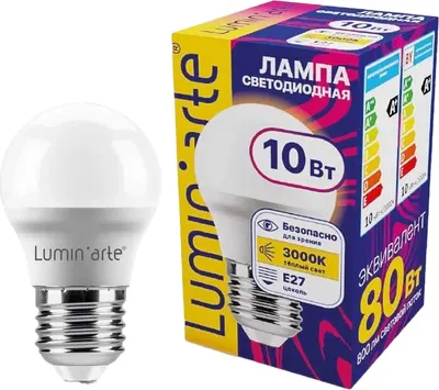 Лампа LuminArte LSTD-G45-10W3KE27 - 