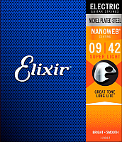 Струны для электрогитары Elixir Strings Nanoweb 12002 9-42 - 