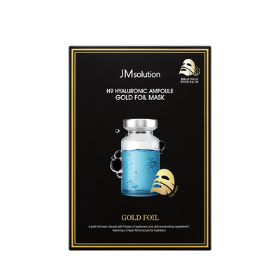 Маска для лица тканевая JMsolution H9 Hyaluronic Ampoule Gold Foil Mask (35мл) - 