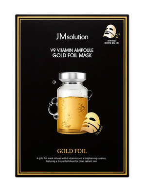 Маска для лица тканевая JMsolution V9 Vitamin Ampoule Gold Foil Mask (35мл) - 