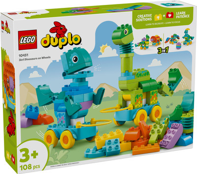 Конструктор Lego Duplo Динозавры на колесах 3в1 10451