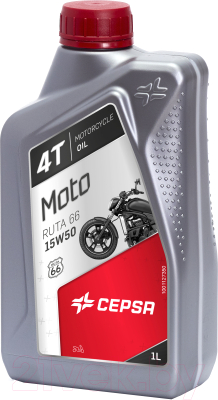 Моторное масло Cepsa Moto 4T Ruta 66 15W50 / 514254191 (1л)