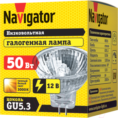 Лампа Navigator 94 204 MR16 50W 12V 2000h