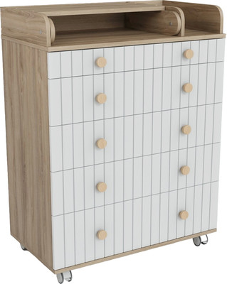 Комод пеленальный Incanto Lunna Charm МДФ 800/5 / PK-0004/13mdf (дуб/белый) - 