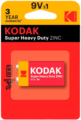 Батарейка Kodak Super Heavy Duty Zinc 6F22 9V