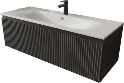 Тумба с умывальником MEBELVANN Сицилия 120x38x45 с 1 ящиком / SIC101201701601O (графит) - 