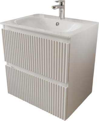 Тумба с умывальником MEBELVANN Сицилия 60x62x45 с 2 ящиками / SIC10602900301O (белый) - 
