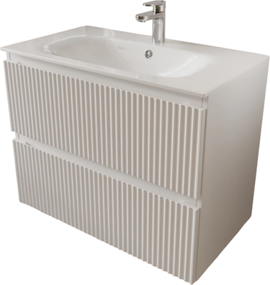 Тумба с умывальником MEBELVANN Сицилия 80x62x45 с 2 ящиками / SIC10802900301O (белый) - 