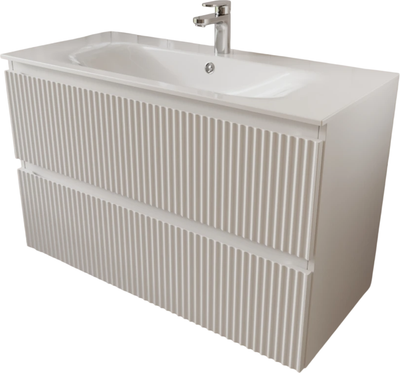 Тумба с умывальником MEBELVANN Сицилия 100x62x45 с 2 ящиками / SIC101002900301O (белый) - 