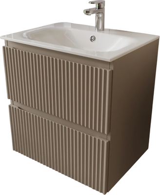 Тумба с умывальником MEBELVANN Сицилия 60x62x45 с 2 ящиками / SIC10602200501O (капучино) - 