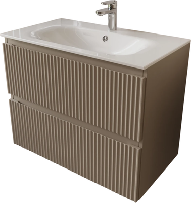 Тумба с умывальником MEBELVANN Сицилия 80x62x45 с 2 ящиками / SIC10802200501O (капучино) - 