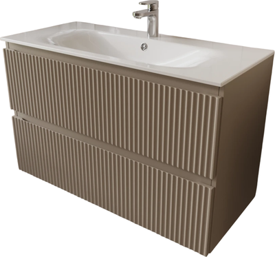Тумба с умывальником MEBELVANN Сицилия 100x62x45 с 2 ящиками / SIC101002200501O (капучино) - 
