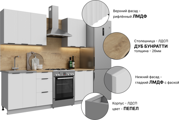 Кухонный гарнитур Кортекс-мебель Корнелия Марика 1.6