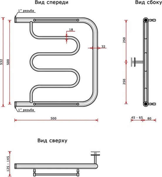 Купить Полотенцесушитель водяной Wellerein Foxtrot 500x500  