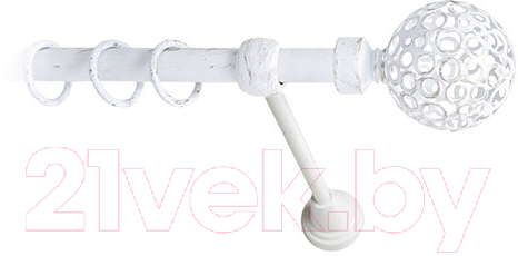 Карниз для штор Lm Decor Ажур 095 1р гладкий (белое золото, 1.6м)