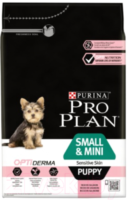 

Корм для собак Pro Plan, Puppy OptiDerma Small & Mini с лососем