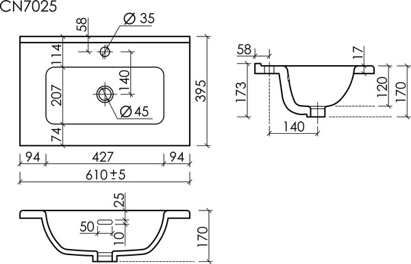 Умывальник Ceramica Nova Compact CN7025