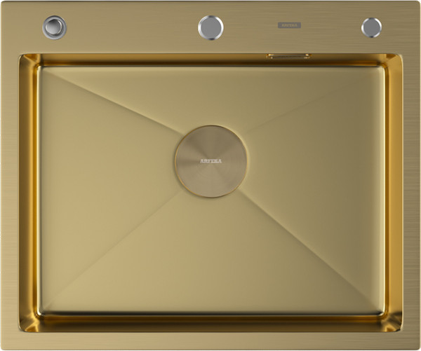 Мойка кухонная Arfeka ECO AR 60x50 Pop-UP Gold PVD Nano
