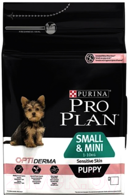 Сухой корм для собак Pro Plan Puppy Small & Mini Sensitive Skin с лососем и рисом (700г)