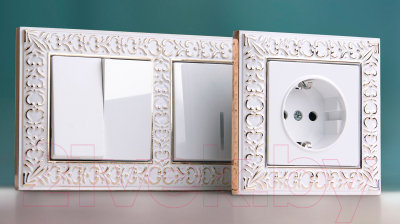 Рамка для выключателя Werkel Antik WL07-Frame-01 / A036748 (белое золото)