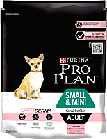 Сухой корм для собак Pro Plan Small & Mini Adult Sensitive Skin с лососем и рисом (700г) - 