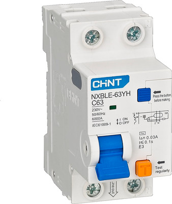 Дифференциальный автомат Chint NXBLE-63YH 1P+N 6А 30mA 6kA тип А / 515315