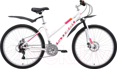 Велосипед STARK Luna 26.1 D 2019 (16, белый/розовый/оранжевый)