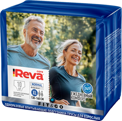 Подгузники-трусы для взрослых Reva Care Fit & Go XL (10шт) - 