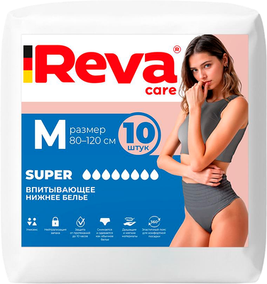 Подгузники-трусы для взрослых Reva Care Super M (10шт) - 