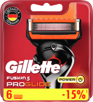 Набор сменных кассет Gillette Fusion ProGlide Power (6шт) - 