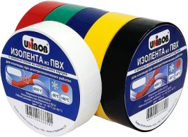 Набор изолент Unibob ПВХ 15ммх10м 130мкн / 67314.21